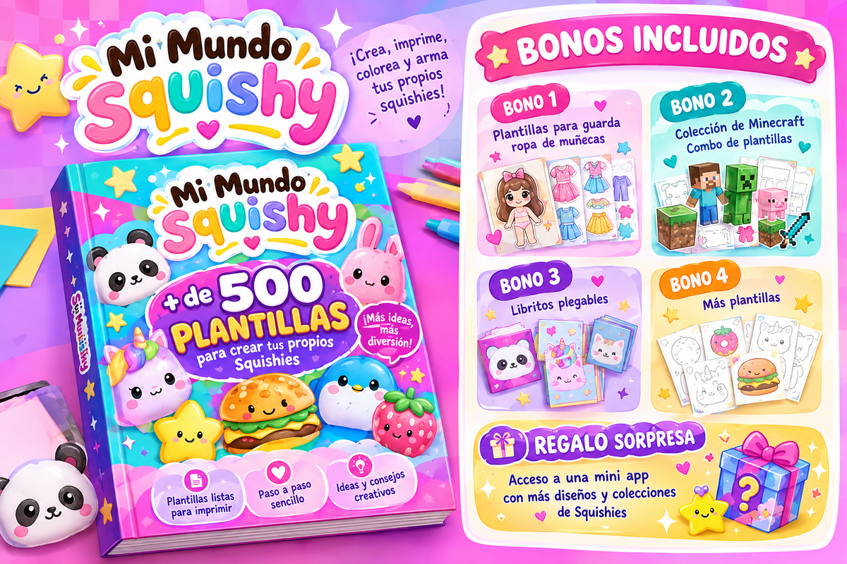 Mi Mundo Squishie: Mas de 500 plantillas de Squishies de papel.